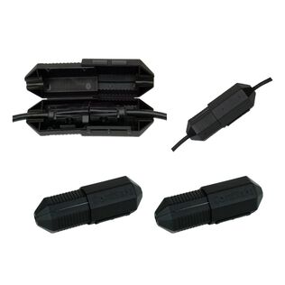 CordSafe Plus Extension Cord Safety Cover, Water Resistant Plug Protector, Black, 2-Pack