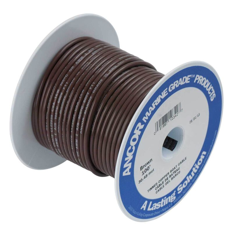 16 AWG Primary Wire, 25' Spool, Brown image number 0