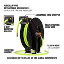 Flexzilla Pro Retractable Air Hose Reel Open Face Dual Axle Arm 3/8" 50' image number 2