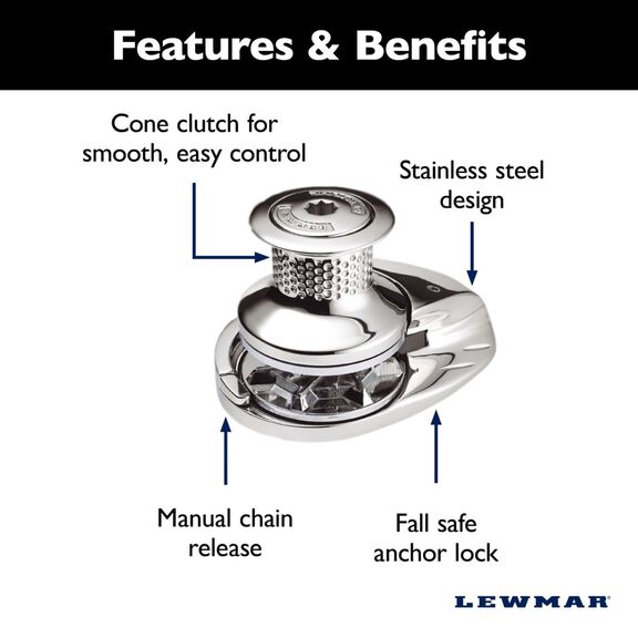 Lewmar V3 Gypsy Only with Stainless Steel FastFit 12V (002) image number 4