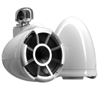 Wet Sounds REV 10 White V2 Revolution Series 10" Marine Tower Speakers with Stainless Steel Swivel Clamps (Pair)