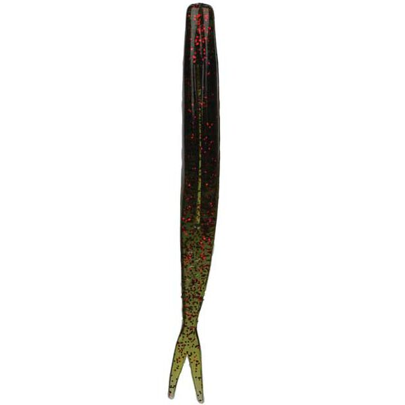 C.A.L. Shad Tail Jerk Baits, Avocado/Red Glitter image number 0