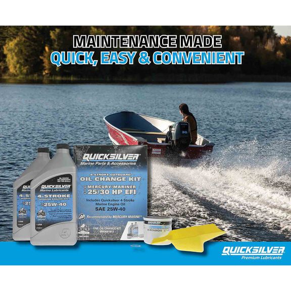 25W-40 Oil Change Kit for 4-stroke 25hp and 30hp Mercury EFI Outboards image number 4
