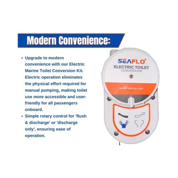 SEAFLO Manual-to-Electric Marine Toilet Conversion Kit, 24V image number 2