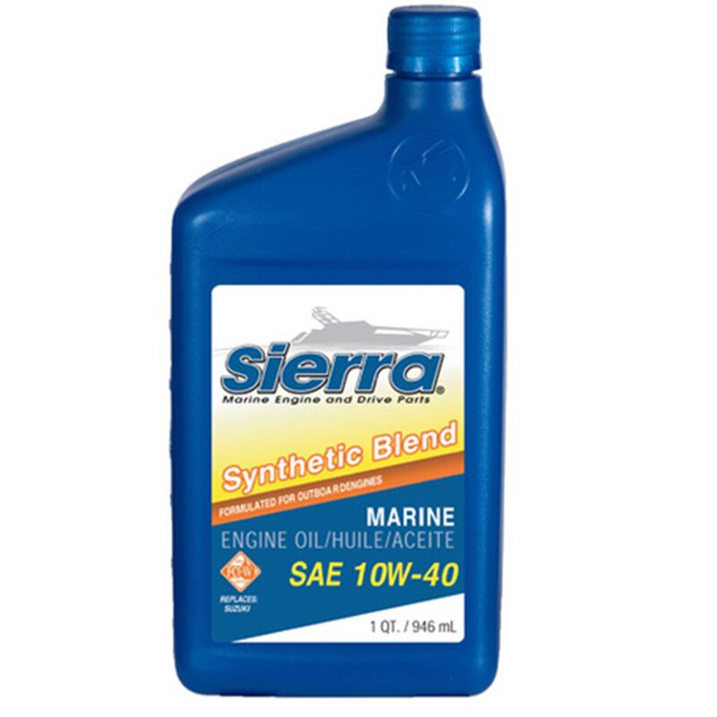 Sierra 10W-40 4 Stroke Synthetic Blend Marine Engine Oil, 1 Quart image number 0