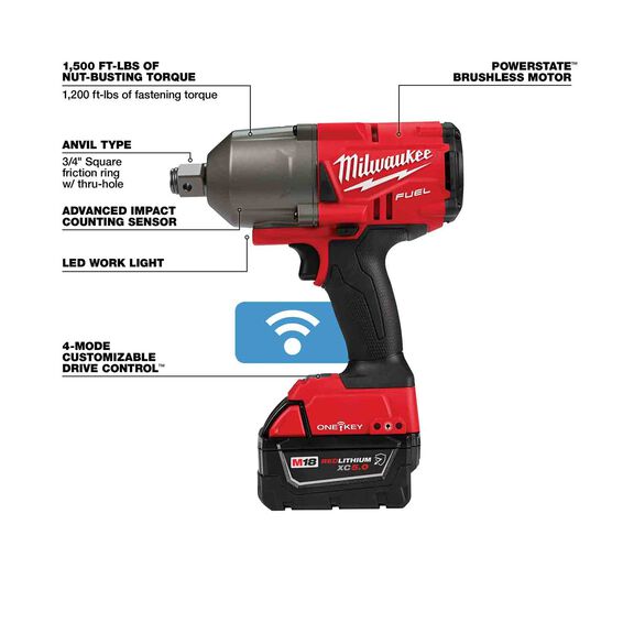 M18 FUEL&trade; with ONE-KEY&trade; High Torque Impact Wrench 3/4" Friction Ring Kit image number 1