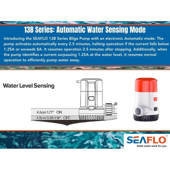 SEAFLO 13B Series 2000 GPH Automatic Bilge Pump 12V image number 3