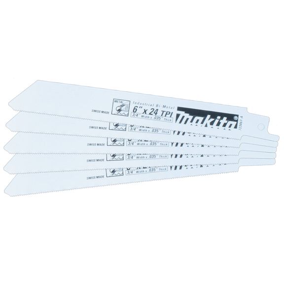 6" Metal Cutting Recipro Saw Blade, 24TPI, 5-Pack image number 0