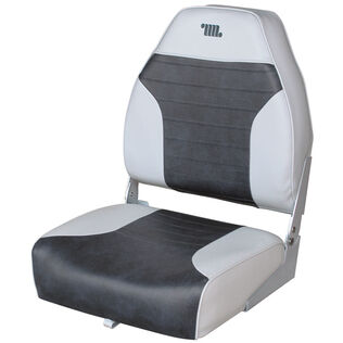 HIgh-Back Folding Fishing Boat Seat, Gray/Charcoal