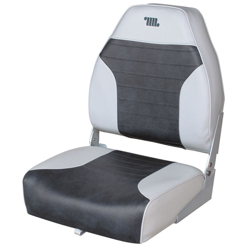 WISE SEATING HIgh-Back Folding Fishing Boat Seat, Gray/Charcoal