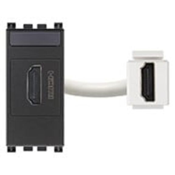 Vimar Arke HDMI 2.1b Socket Connector, Keystone Fixing, Grey image number 0