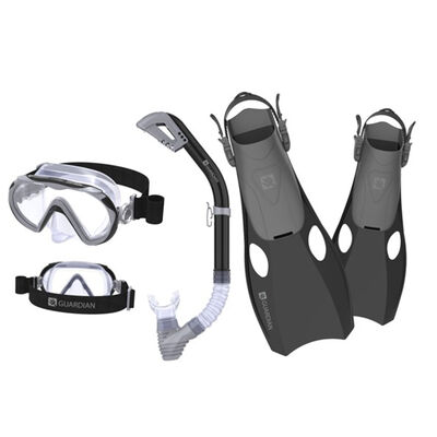 PERDIDO Adult Snorkel Set, Black, Large-XLarge