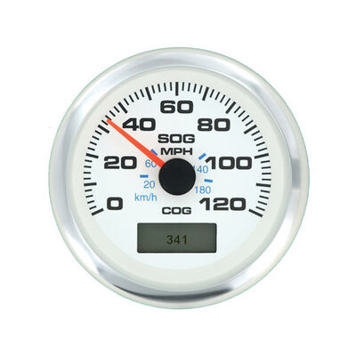 White Premier Pro Series GPS Speedometer, 120 mph