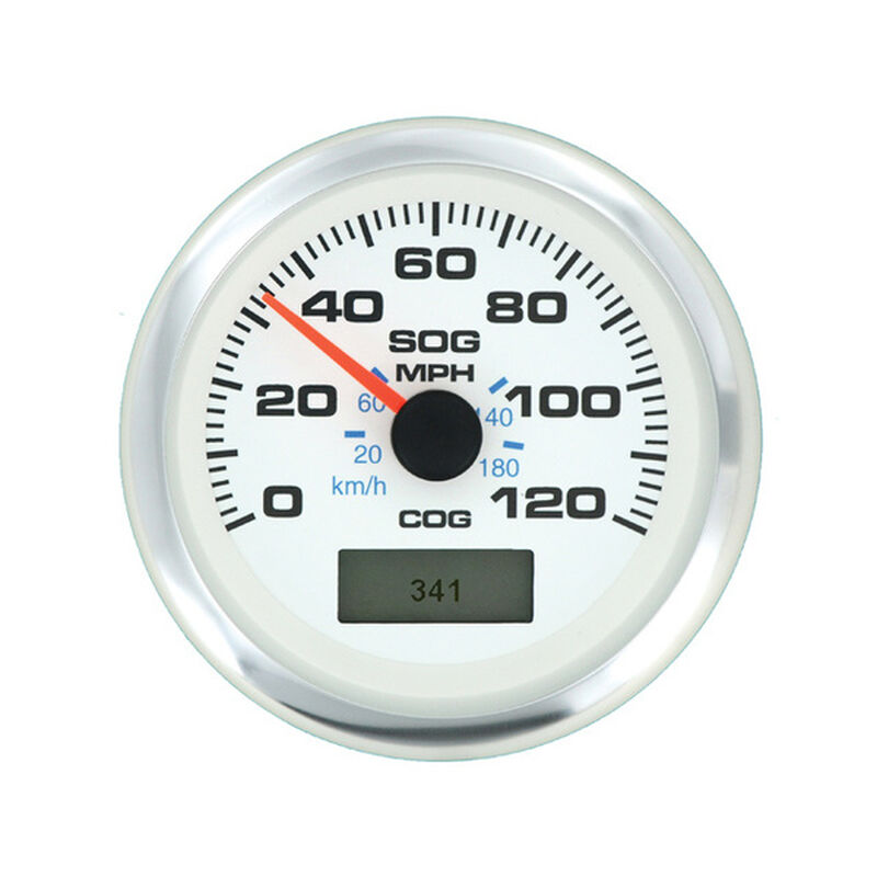 White Premier Pro Series GPS Speedometer, 120 mph image number 0