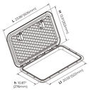 Locking Marine Boat Deck Rectangular Access Hatch - 13.9" x 23.86" (353mm x 606mm) image number 6