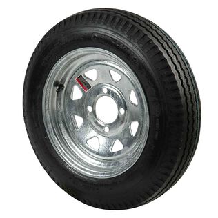 480 X 12B Bias Trailer Tire and 12 X 4 Galvanized Spoke Rim 4 X 4 Bolt Pattern