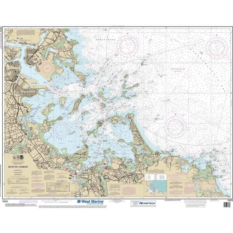 Maptech® NOAA Recreational Waterproof Chart-Boston Harbor, 13270 image number 0