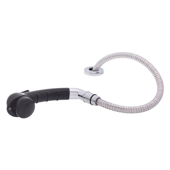 Deck-Mount Sprayer Small Black Sprayer w/Elbow, 6' Stainless Steel Hose, Low Profile Holder image number 1