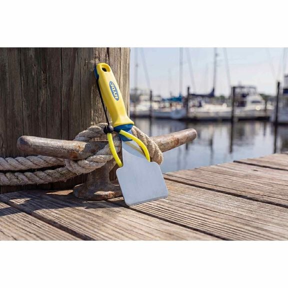 Marine Stainless Steel 4'' Stiff Hand Scraper with Landyard image number 2