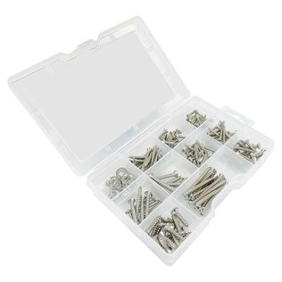 Phillips Oval Head Self Tapping Screw Kit, 172 Piece, Stainless Steel
