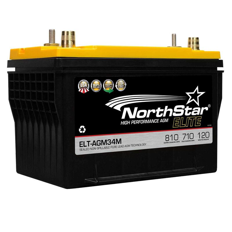 Elite High Performance Pure Lead 34M AGM Battery with SAE/Threaded Terminals image number 2