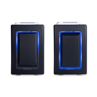 Rocker Switch, Halo DPDT, Blue Halo