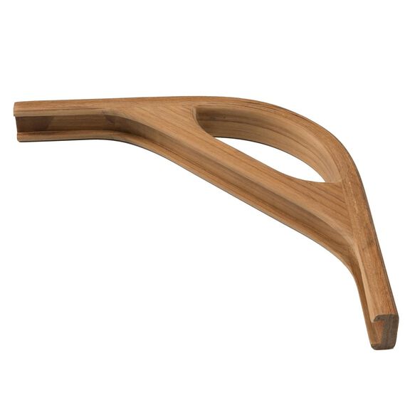 Teak Track Corner with Hand Hold Bulkhead Molding, 3/4" image number 0
