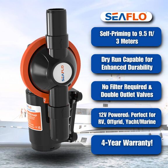 SEAFLO 12V Diaphragm 5.0 GPM Waste Pump &ndash; 360-Degree Rotating Head image number 5
