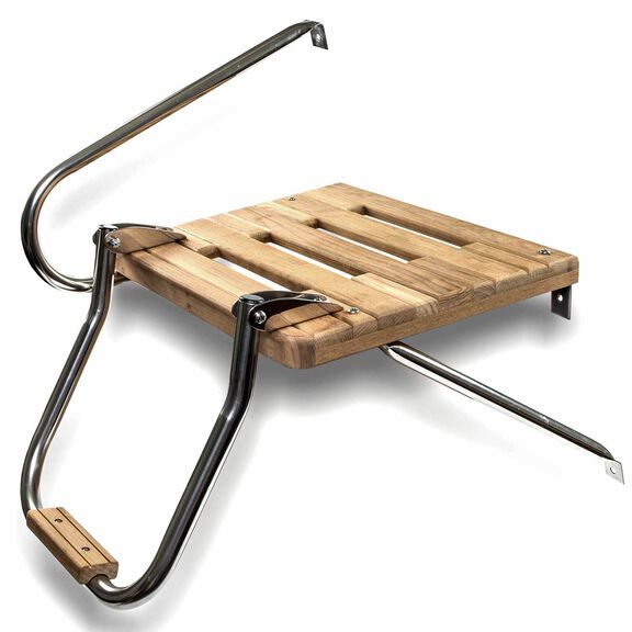 Teak Swim Platform with Ladder, Outboard image number 0