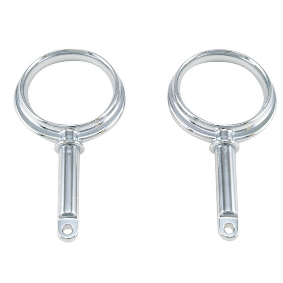 Chrome-Plated Zamac Round Mount Oarlock Horn image number 0