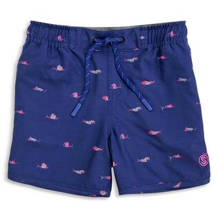 Kids Trippy Fish Volley Shorts