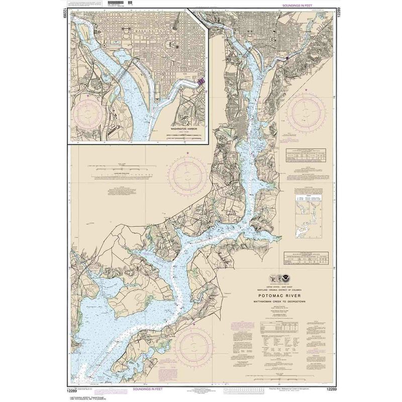 Potomac River Mattawoman Creek to Georgetown Washington Harbor 30 X 43 Waterproof image number 0