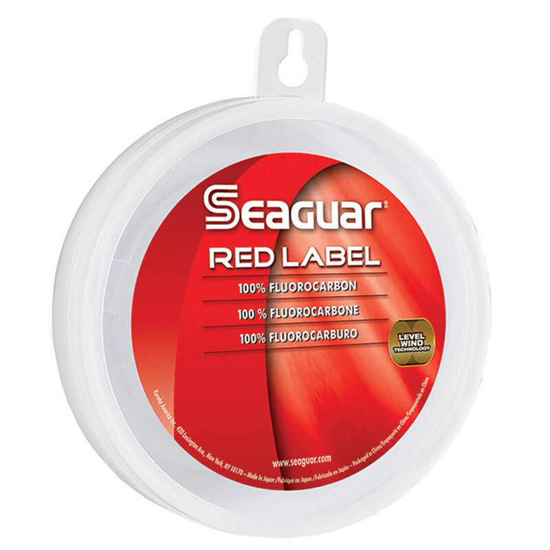SEAGUAR Red Label Leader Fluorocarbon, Fluorescent Clear/Blue, 25