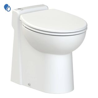 SaniMarin 4 Comfortable Right Height Automatic Electric Marine Macerating Toilet, Porcelain Bowl, 24 Volt