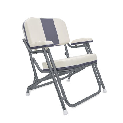 Kingfish II Deck Chair, Gray Back, Powder-Coated Aluminum Frame