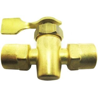 Two-Way Brass Shut Off Valve, 1/4" FNPT x 1/4" FNPT