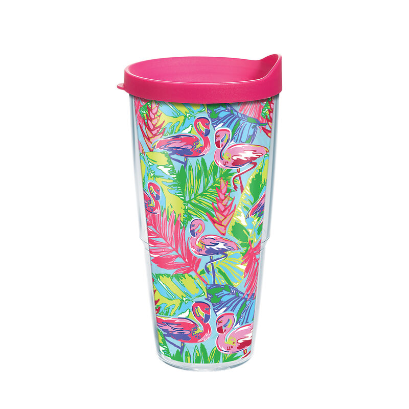 24 oz. Bright Flamingo Tumbler with Lid