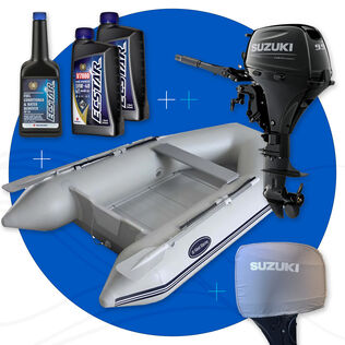 West Marine PSB-275 Aluminum Hull PVC Inflatable Boat & Suzuki Black 9.9HP Outboard Bundle