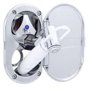 Trinidad Transom Shower Cold Only, Chrome Cup & Lid, Hammer-Head Arctic White Sprayer, 10' White Rubber Hose, Chrome Trinidad Handle image number 2