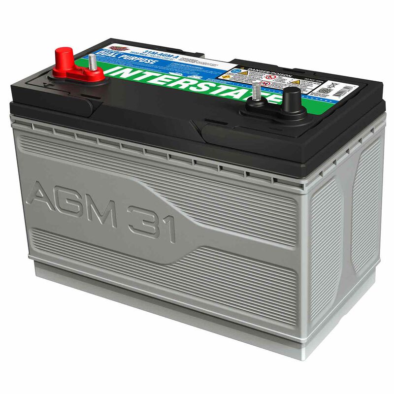 INTERSTATE BATTERIES Group 31M Dual Purpose AGM Battery, 100 Amp Hours West Marine