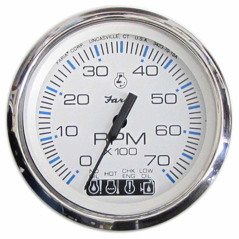 Chesapeake White SS Series Tachometer/System Check, 7000 rpm image number 0