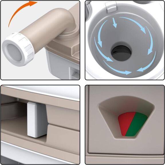 SEAFLO 12L Portable Travel Toilet with Manual Flush White image number 4