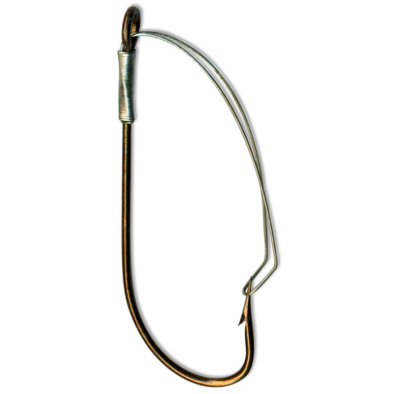 Classic Worm Hook, Bronze, Size 3/0, Weedless/Sproat Bend, 3-Pack image number 0