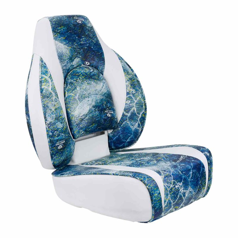 Springfield Fish Pro I Seat, in Mossy Oak Elements Agua Coastal Shoreline Pattern | For Boats | by West Marine
