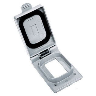 Hubbell Marine Weatherproof GFCI Plate, 1-Gang, PVC, Gray