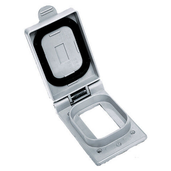 Hubbell Marine Weatherproof GFCI Plate, 1-Gang, PVC, Gray image number 0