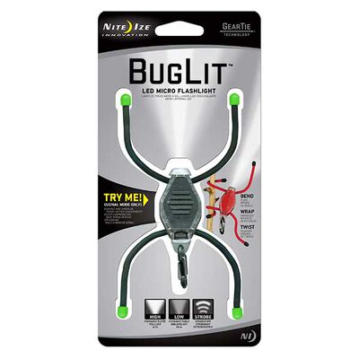 BugLit LED Micro Flashlight, Black/Green