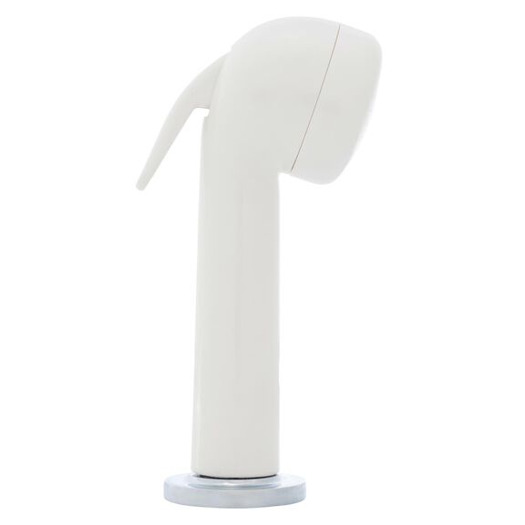 Deck-Mount Sprayer Large Warm White Sprayer No Hook, 6' Stainless Steel Hose, Low Profile Holder image number 2