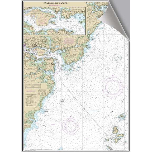 Portsmouth Harbor Decorative Nautical Chart image number 0