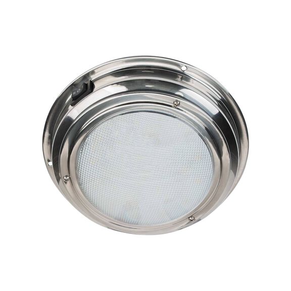 LED Interior Dome Light, 6 7/8", Stainless Steel, Switchable Red/White image number 0